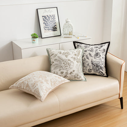 Black Elegant Black & White Tree Print Cushion Cover - Modern Home Decor V888-ELOSUNG40031