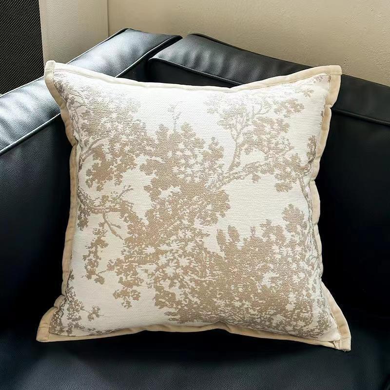 White Elegant Black & White Tree Print Cushion Cover - Modern Home Decor V888-ELOSUNG40032