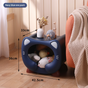 Blue Cute Cat-Themed Stackable Storage Bin - Multi-purpose Pet Bed & Toy Organizer V888-ELOSUNG40039
