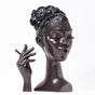 Black Elegant African Woman Head Incense Burner - Creative Desktop Sculpture & Resin Craft V888-ELOSUNG40040