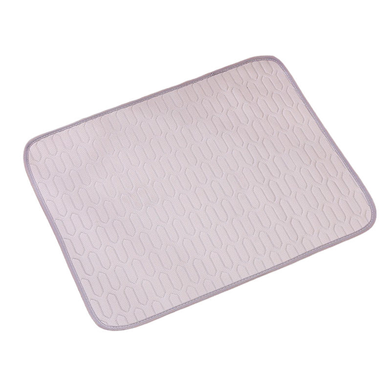 Grey Pet Summer Ice Silk Cooling Mat - Breathable Latex Sleep Pad for Dogs & Cats (70*50cm) V888-ELOSUNG40052