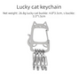 2-Pcs Lucky Cat Stainless Steel Keychain with S-Hooks - Durable & Portable Multi-Tool EDC Clip V888-ELOSUNG40062