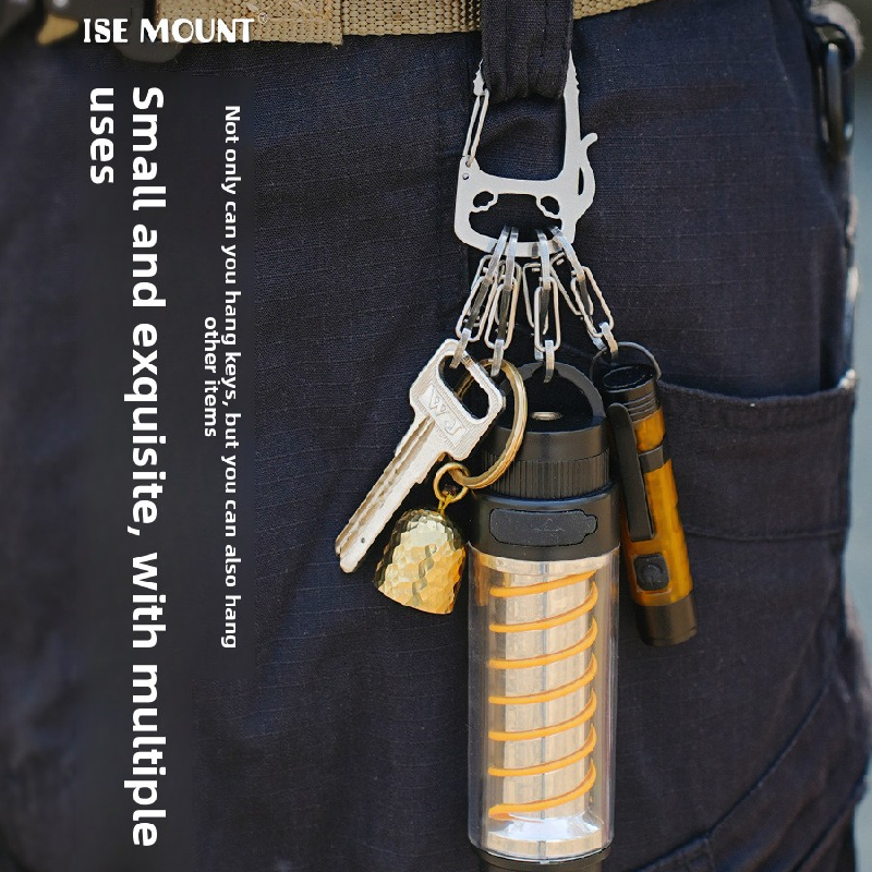 2-Pcs Lucky Cat Stainless Steel Keychain with S-Hooks - Durable & Portable Multi-Tool EDC Clip V888-ELOSUNG40062