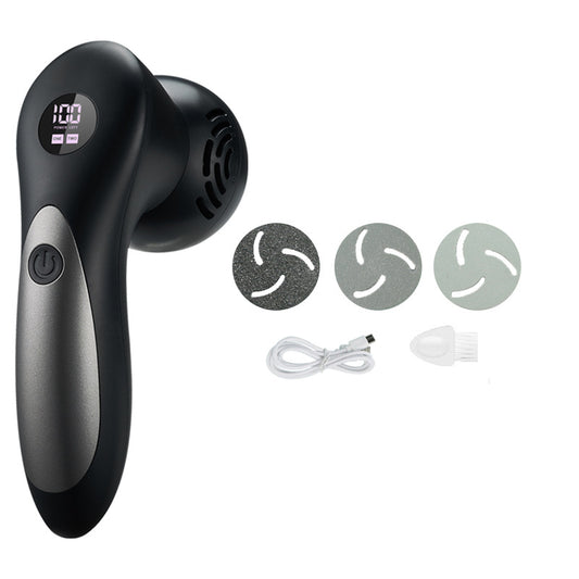 Black Electric Foot Callus Remover with Vacuum - Rechargeable Pedicure Tool with 3 Quartz Grinding Heads & V888-ELOSUNG40063