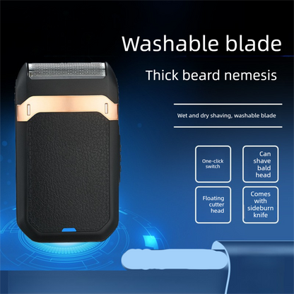 Black and Grey Rechargeable Electric Shaver for Men - Wet/Dry Reciprocating Razor with Pop-up Trimmer & V888-ELOSUNG40067