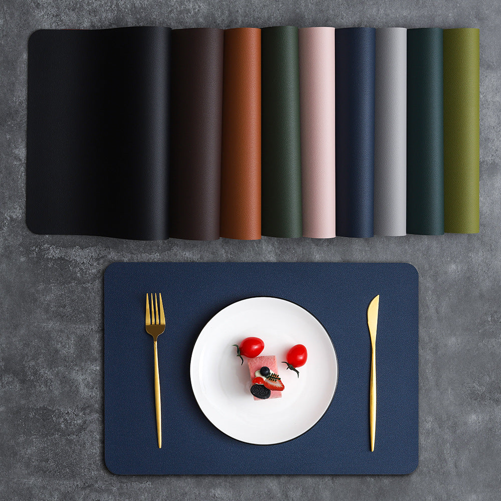 2-PCS Yellow and blue PVC Double-Sided Lychee Texture Table Mat - Waterproof, Heat-Resistant & Easy to Clean V888-ELOSUNG40078