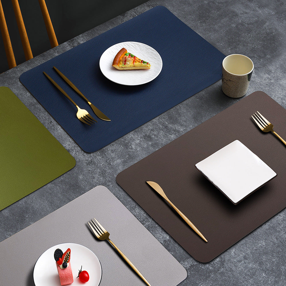2-PCS Green and grey PVC Double-Sided Lychee Texture Table Mat - Waterproof, Heat-Resistant & Easy to Clean V888-ELOSUNG40079