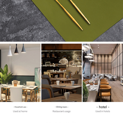 2-PCS Green and grey PVC Double-Sided Lychee Texture Table Mat - Waterproof, Heat-Resistant & Easy to Clean V888-ELOSUNG40079