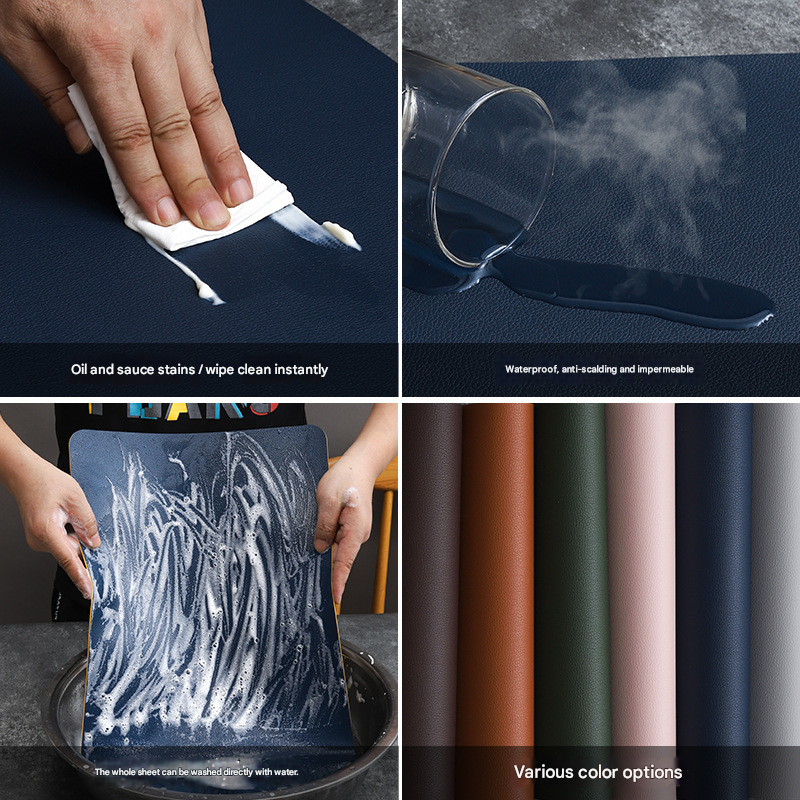 2-PCS Green and grey PVC Double-Sided Lychee Texture Table Mat - Waterproof, Heat-Resistant & Easy to Clean V888-ELOSUNG40079
