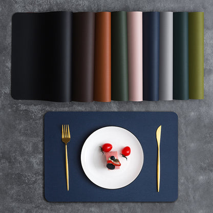2-PCS Black and red PVC Double-Sided Lychee Texture Table Mat - Waterproof, Heat-Resistant & Easy to Clean V888-ELOSUNG40080