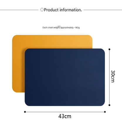 2-PCS Dark brown and ivory white PVC Double-Sided Lychee Texture Table Mat - Waterproof, Heat-Resistant & V888-ELOSUNG40085
