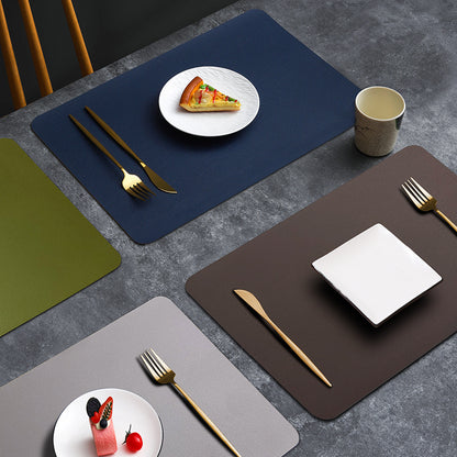 2-PCS Brown and black PVC Double-Sided Lychee Texture Table Mat - Waterproof, Heat-Resistant & Easy to Clean V888-ELOSUNG40086