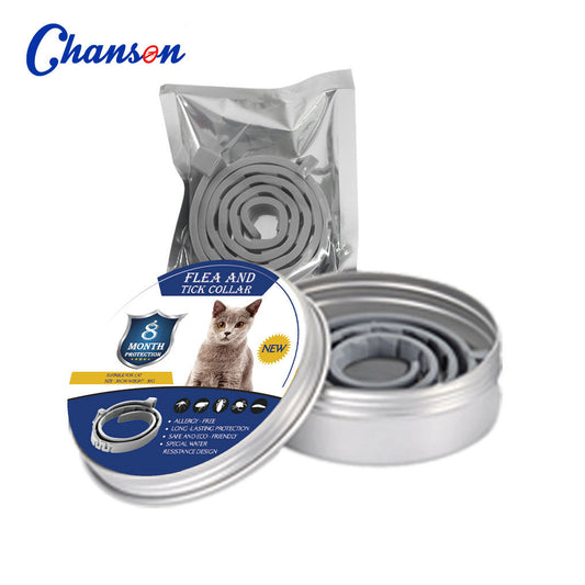 3-Pcs Blue 8-Month Flea and Tick Repellent Collar for Dogs and Cats - Waterproof, Adjustable & Safe with V888-ELOSUNG40097