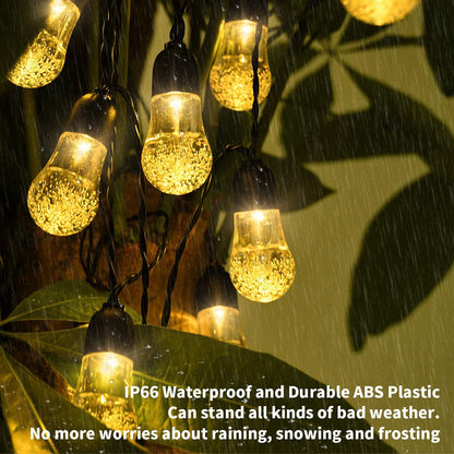 Warm white Solar Powered Crystal Bubble String Lights - Waterproof Outdoor Decorative Lights V888-ELOSUNG40103