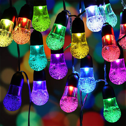 Colour Solar Powered Crystal Bubble String Lights - Waterproof Outdoor Decorative Lights V888-ELOSUNG40104