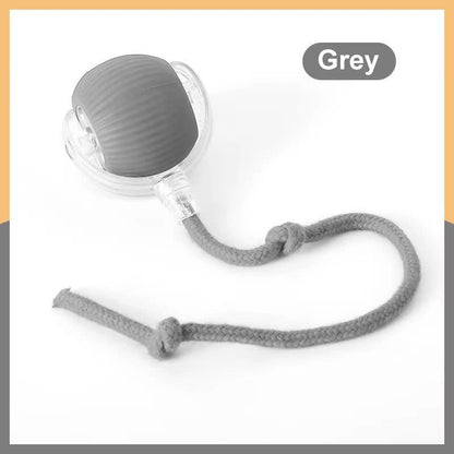 2-PCS Grey Automatic Interactive Cat Ball Toy with Rope - Durable & Bite-Resistant Pet Jump Ball for V888-ELOSUNG40113