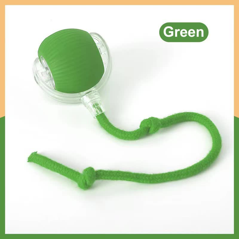 2-PCS Green Automatic Interactive Cat Ball Toy with Rope - Durable & Bite-Resistant Pet Jump Ball for V888-ELOSUNG40115