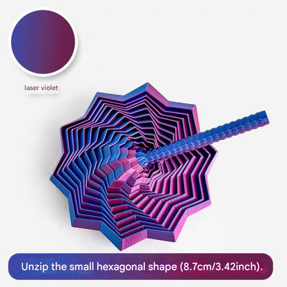 2-Pcs Laser Purple Smart 3D Printed Fidget Toy - Hexagonal Illusion Folding Desk Toy for Stress Relief & Focus V888-ELOSUNG40116