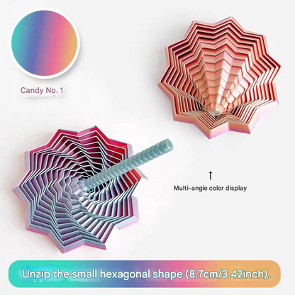 2-Pcs Candy color Smart 3D Printed Fidget Toy - Hexagonal Illusion Folding Desk Toy for Stress Relief & Focus V888-ELOSUNG40119