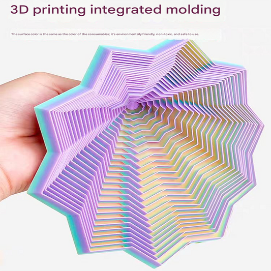 2-Pcs Candy color Smart 3D Printed Fidget Toy - Hexagonal Illusion Folding Desk Toy for Stress Relief & Focus V888-ELOSUNG40119