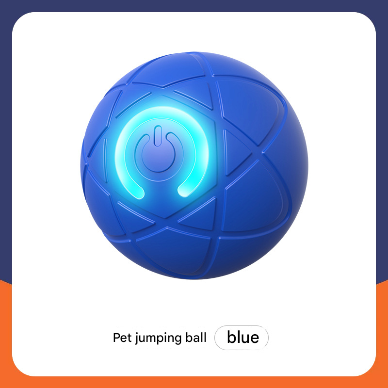 2-PCS Blue Intelligent Gravity Jump Ball - Dynamic Bite-Resistant Pet Toy for Cats & Small to Medium Breeds - V888-ELOSUNG40122