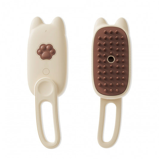 Beige Pet Spray Grooming Brush - 3-in-1 Steam Dematting Comb with Nano Mist for Cats & Dogs - Anti-Flying V888-ELOSUNG40125