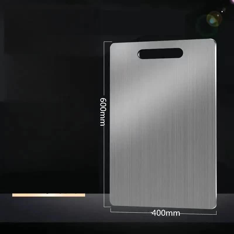 Dual-Sided Stainless Steel Chopping Board - Hygienic & Durable Kitchen Cutting Board for Meat, Veggies & V888-ELOSUNG40134