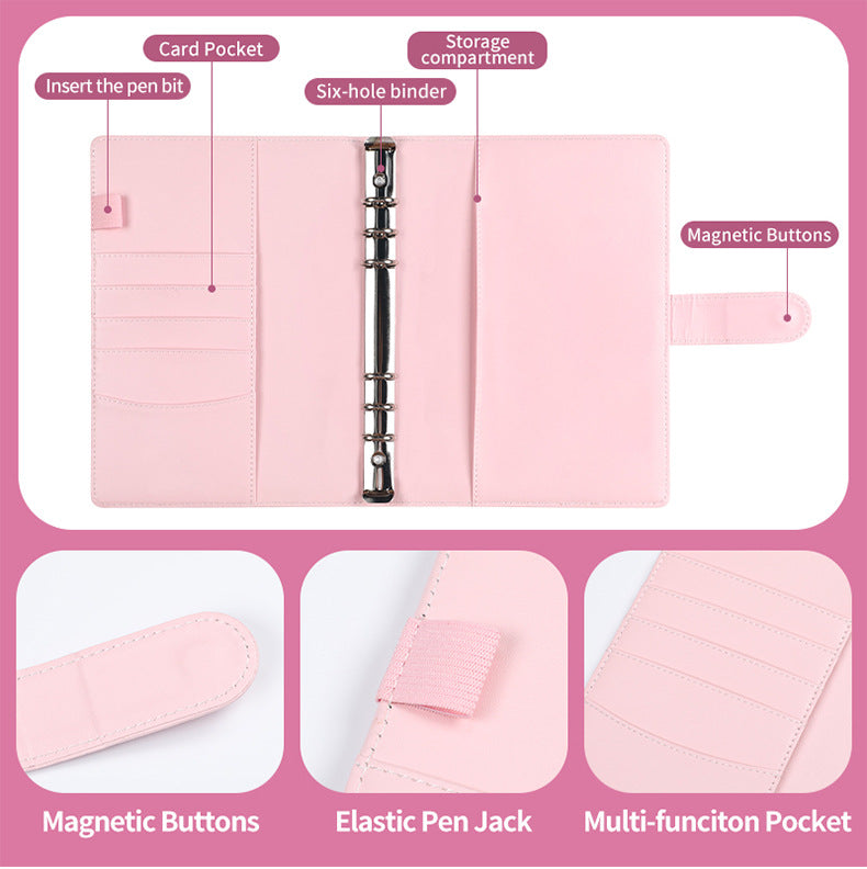 Black 100 Envelope Savings Challenge Binder - A5 Budget Planner & Money Organizer with Zipper Pockets - V888-ELOSUNG40148