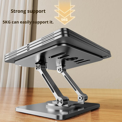 Grey 360 degree Rotating Tablet & Phone Stand - Heavy-Duty Aluminum Adjustable Holder with Cooling for iPad, V888-ELOSUNG40156