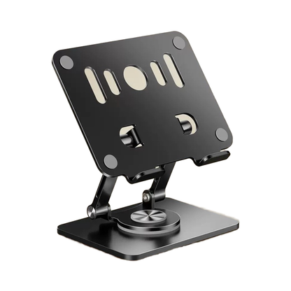 Black 360 degree Rotating Tablet & Phone Stand - Heavy-Duty Aluminum Adjustable Holder with Cooling for iPad, V888-ELOSUNG40157