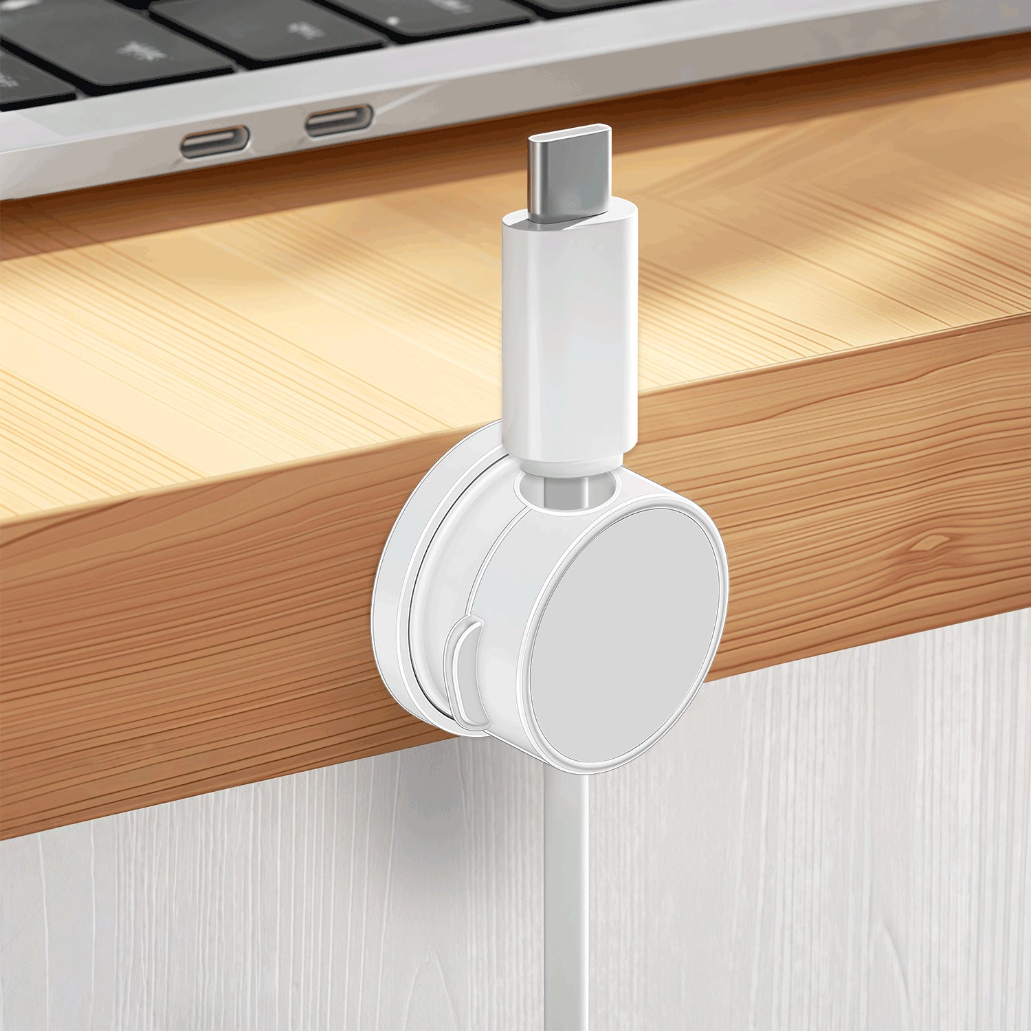10-PCS White 360 Degree Rotating Cable Organizer with Magnetic Mount for Desktop Wire Management V888-ELOSUNG40159