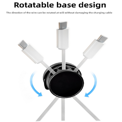 10-PCS White 360 Degree Rotating Cable Organizer with Magnetic Mount for Desktop Wire Management V888-ELOSUNG40159