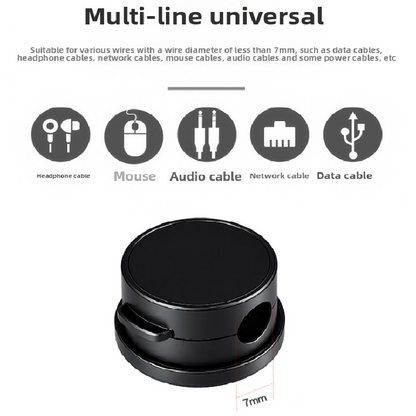 10-PCS Black 360 Degree Rotating Cable Organizer with Magnetic Mount for Desktop Wire Management V888-ELOSUNG40160