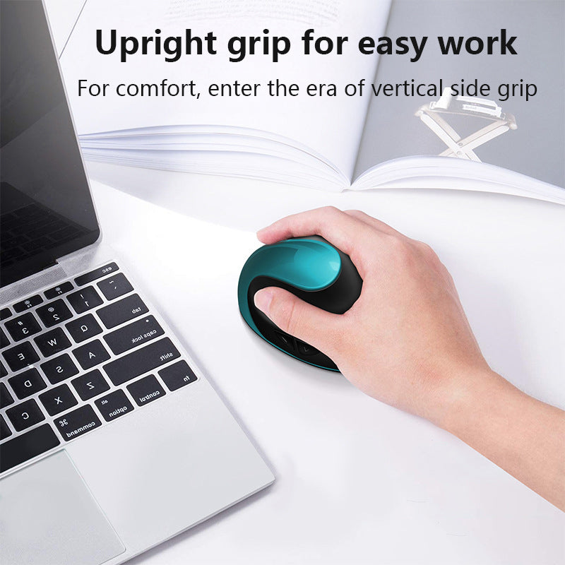 Black 3rd Gen Vertical Wireless Mouse with USB-C Charging - Ergonomic 2.4G Silent Click Design for Office and V888-ELOSUNG40164