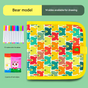 Little Bear Portable Reusable Drawing Board for Kids - erasable Doodle Book with Water Chalk Pens - Toddler V888-ELOSUNG40169