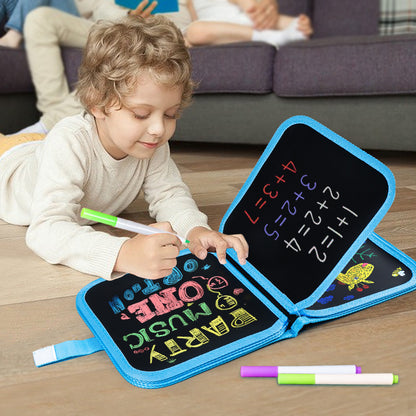 Green dinosaur Portable Reusable Drawing Board for Kids - erasable Doodle Book with Water Chalk Pens - V888-ELOSUNG40170
