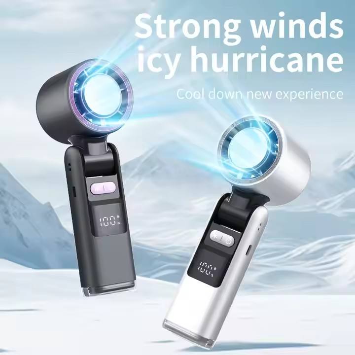 Pink New 100-Speed Portable Handheld Fan - Rechargeable Folding Turbo Mini USB Fan with Superconducting V888-ELOSUNG40202