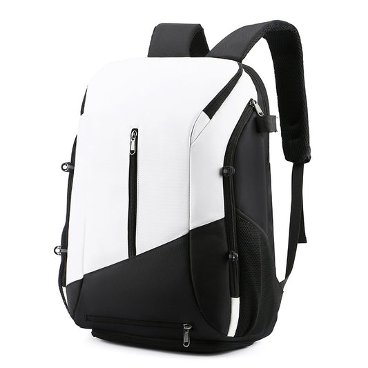 White and black Multi-functional Sports Backpack for Men & Women - Waterproof Basketball, Badminton, Tennis & V888-ELOSUNG40207