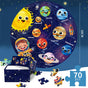 Space luminous jigsaw puzzle Round Cardboard 70-Piece Jigsaw Puzzle - Educational Kids Puzzle Toy, Fun & V888-ELOSUNG40209