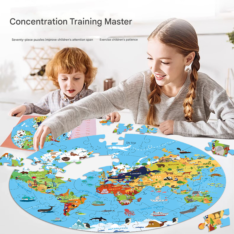 Space luminous jigsaw puzzle Round Cardboard 70-Piece Jigsaw Puzzle - Educational Kids Puzzle Toy, Fun & V888-ELOSUNG40209