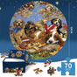 Dog Jigsaw puzzle Round Cardboard 70-Piece Jigsaw Puzzle - Educational Kids Puzzle Toy, Fun & Engaging V888-ELOSUNG40211