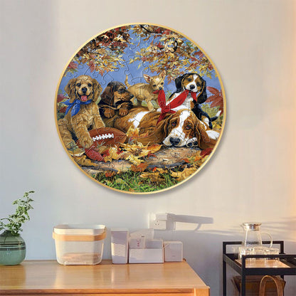 Dog Jigsaw puzzle Round Cardboard 70-Piece Jigsaw Puzzle - Educational Kids Puzzle Toy, Fun & Engaging V888-ELOSUNG40211