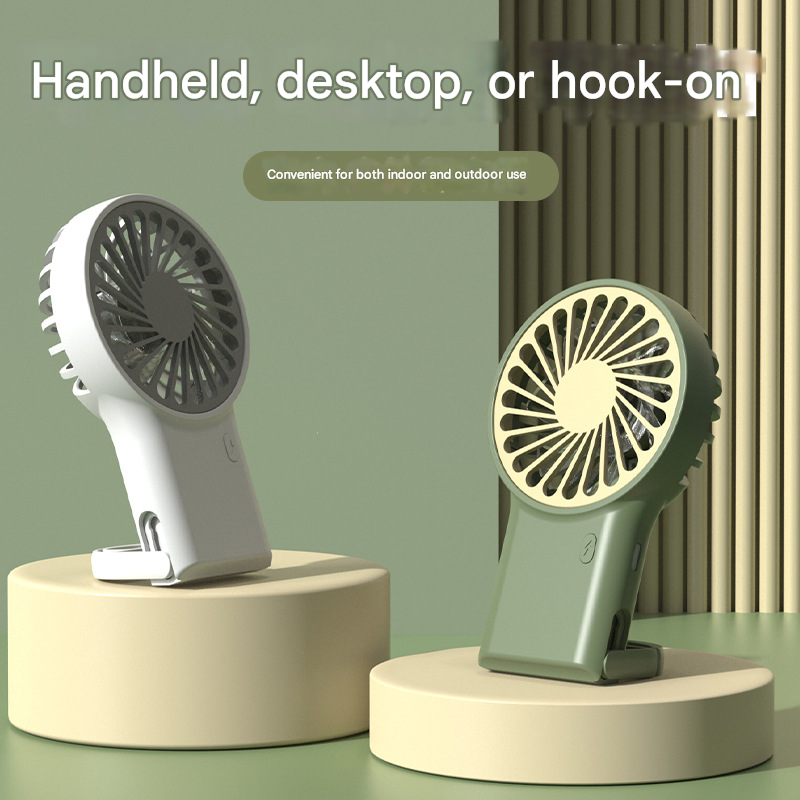 2-PCS Orange New Portable Handheld Air Cooler Fan - Foldable Desktop USB Rechargeable Mini Fan with Climbing V888-ELOSUNG40213