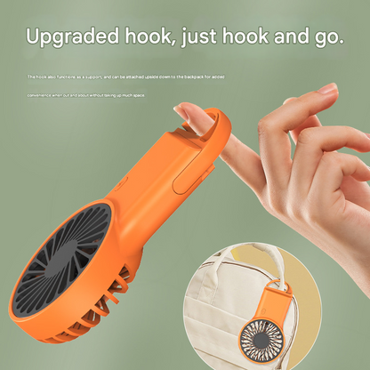 2-PCS Green New Portable Handheld Air Cooler Fan - Foldable Desktop USB Rechargeable Mini Fan with Climbing V888-ELOSUNG40214