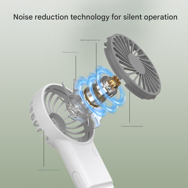 2-PCS White New Portable Handheld Air Cooler Fan - Foldable Desktop USB Rechargeable Mini Fan with Climbing V888-ELOSUNG40215