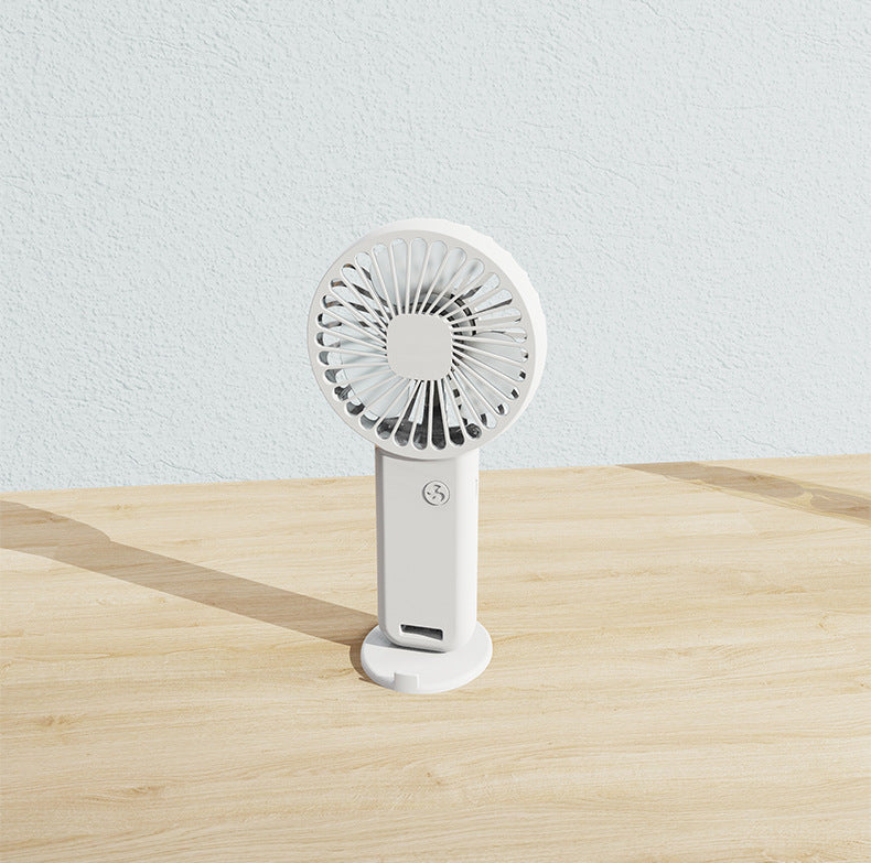 2-PCS White Portable USB Rechargeable Mini Handheld Fan with Desktop Base & Phone Stand - 3-Speed Quiet V888-ELOSUNG40222