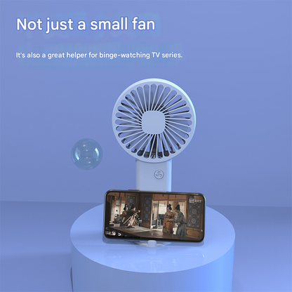 2-PCS Pink Portable USB Rechargeable Mini Handheld Fan with Desktop Base & Phone Stand - 3-Speed Quiet V888-ELOSUNG40223