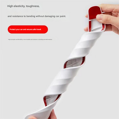 3-PCS Red Universal Car Bumper Protector Strips - Carbon Fiber Look Anti-Scratch Guards (2-Pack) V888-ELOSUNG40278
