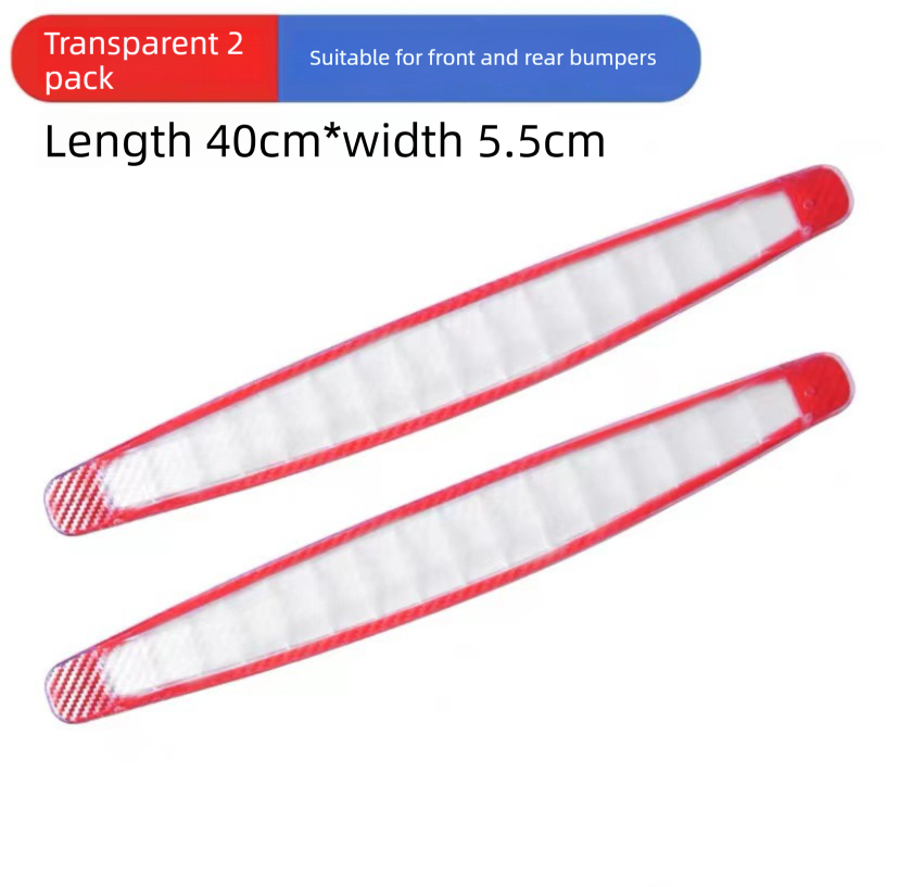 3-PCS Transparent Universal Car Bumper Protector Strips - Carbon Fiber Look Anti-Scratch Guards (2-Pack) V888-ELOSUNG40281