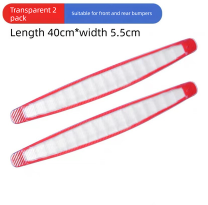 3-PCS Transparent Universal Car Bumper Protector Strips - Carbon Fiber Look Anti-Scratch Guards (2-Pack) V888-ELOSUNG40281